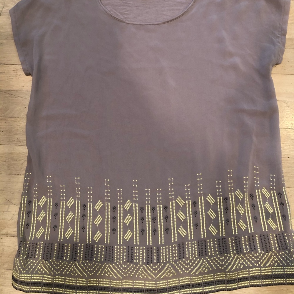 The Limited Gray Embroidered Top